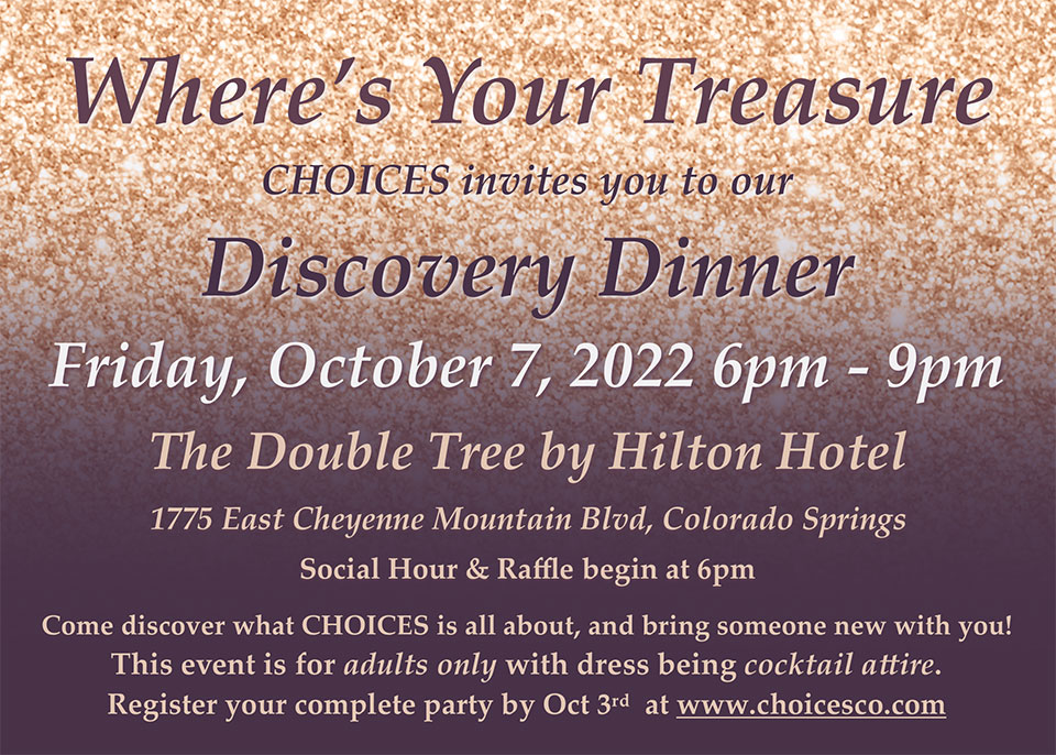 Choices - Discovery Dinner 2022 - flyer image front